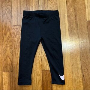 Nike Kids Black Leggings with White Swoosh